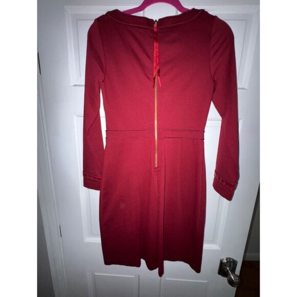 Boden Gizele Ponte Sheath dress, Wine/Maroon, Size 4P - Picture 3 of 7